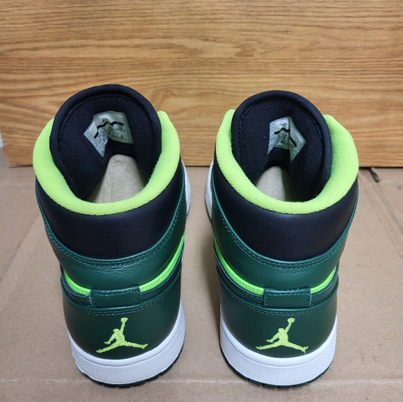 Air Jordan Retro 1 Mid Gorge/Electric Green Men Size 10 - Picture 8 of 16